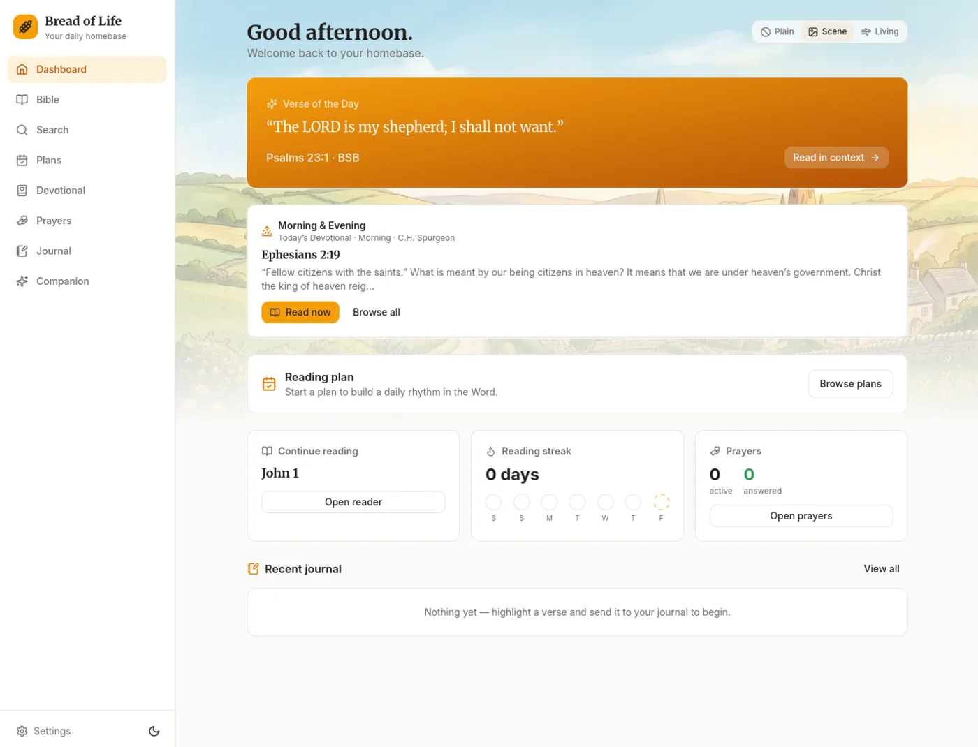 Bread of Life dashboard